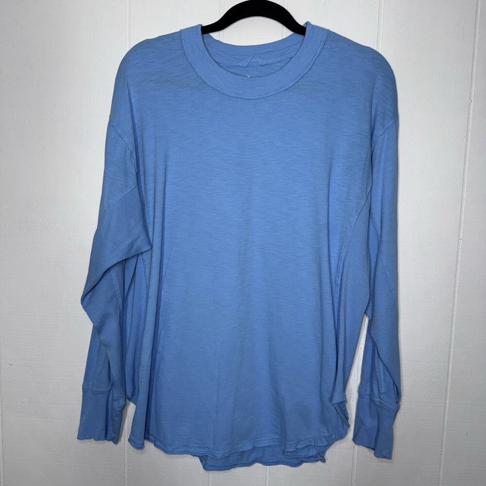 Aerie Women’s Long Sleeve Cotton T Shirt Blue Size Medium